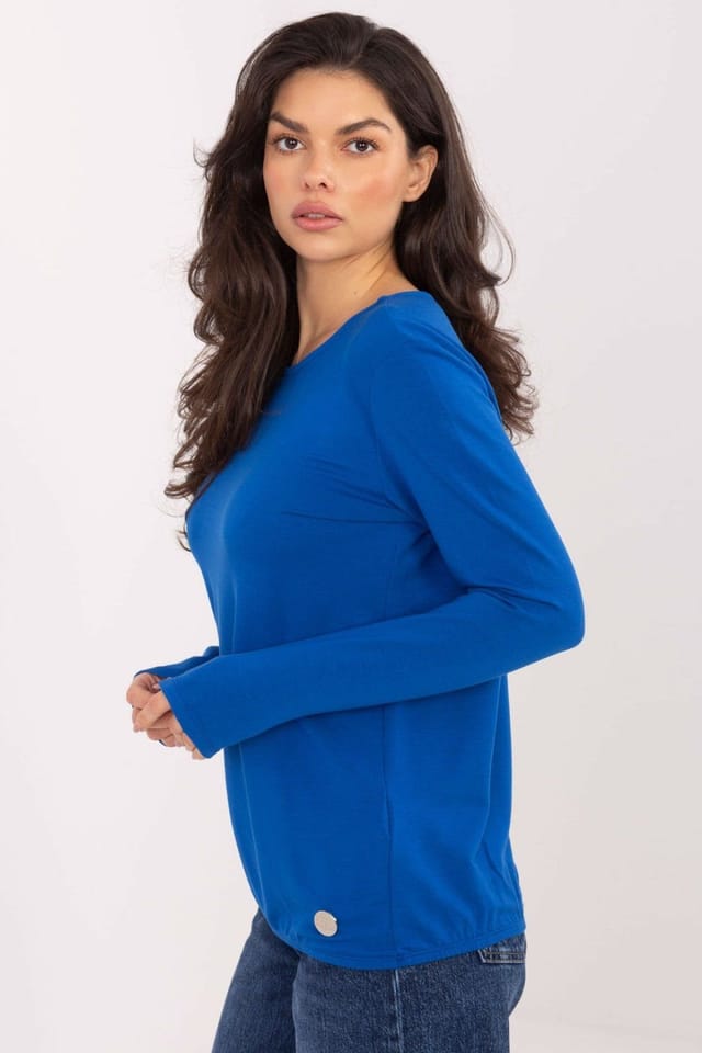 Love Lace Love Lace Women's Everyday Micro Modal Elastane Blouse in Blue - 3
