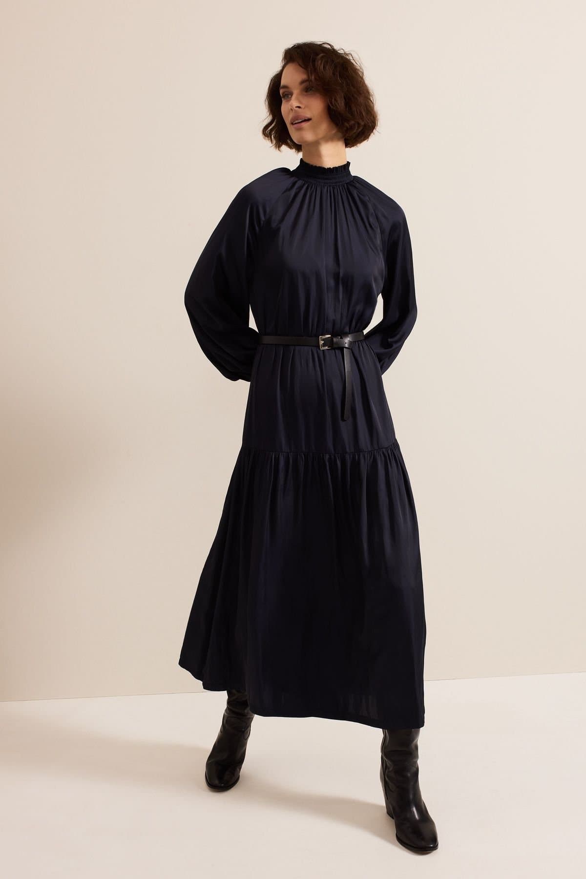 Phase Eight Phase Eight Women's Ornella Belted Midi Dress in Dark Navy