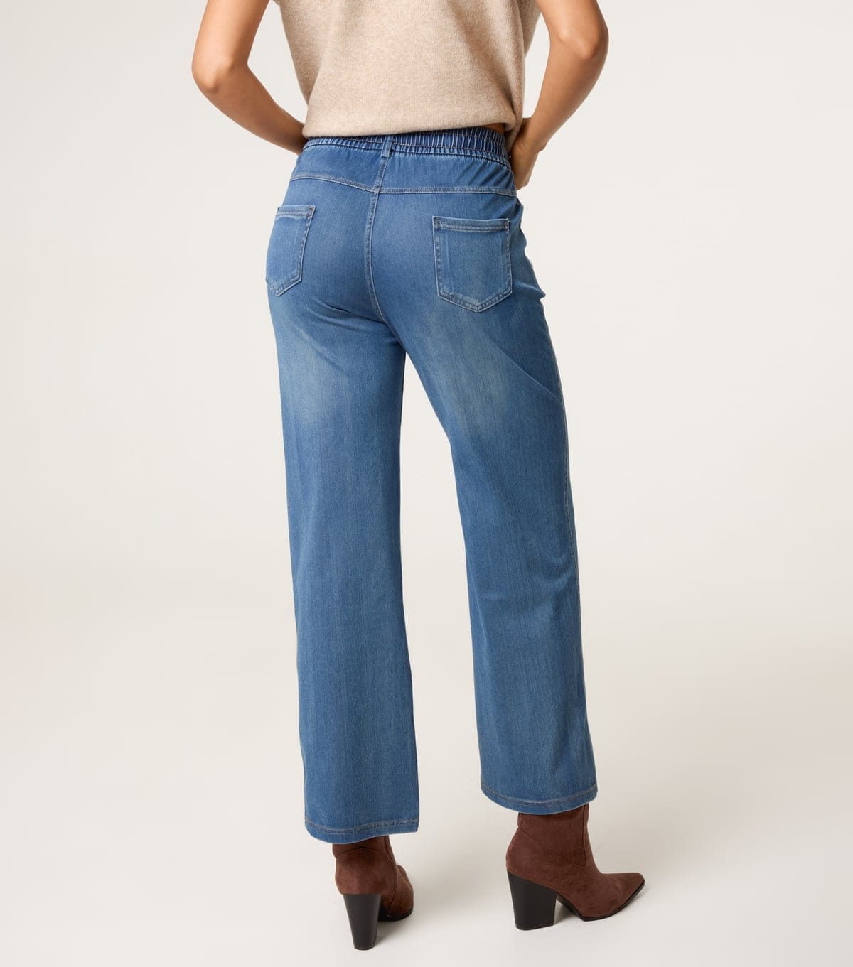 Blue Vanilla Women's Blue Elasticated Waist Jeans Blue Vanilla New Look - 4