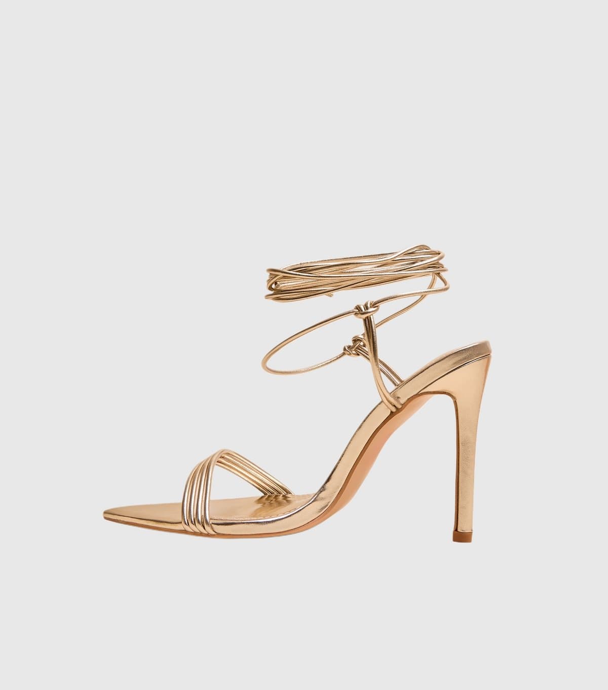 Public Desire Public Desire Gold Merlot Faux Leather Stiletto Sandals