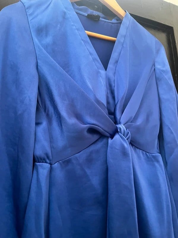 River Island River island blue satin kimono style dress - 1