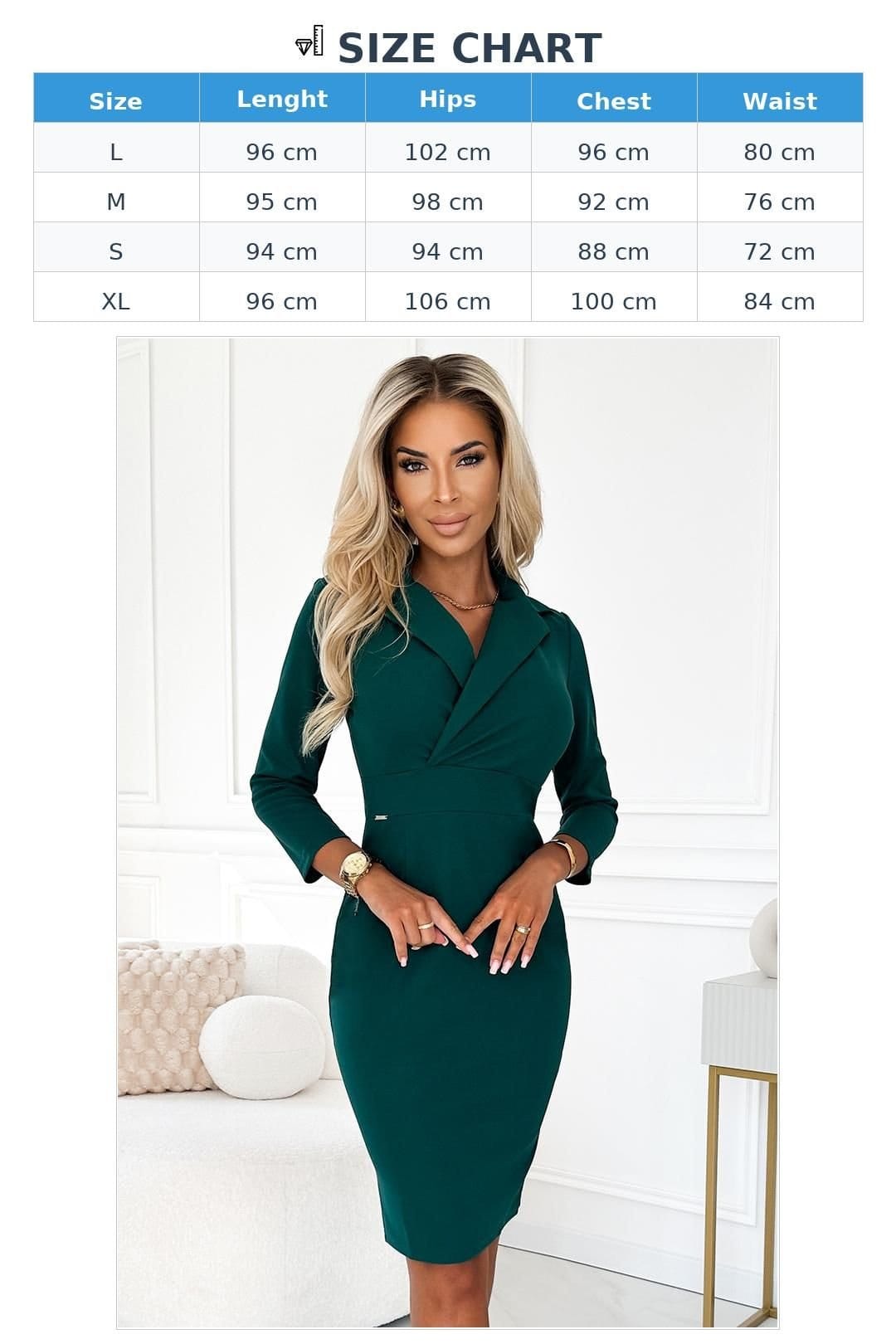 Love Lace Love Lace Women's Kelly Wrap Envelope Neck Day Dress in Green - 4