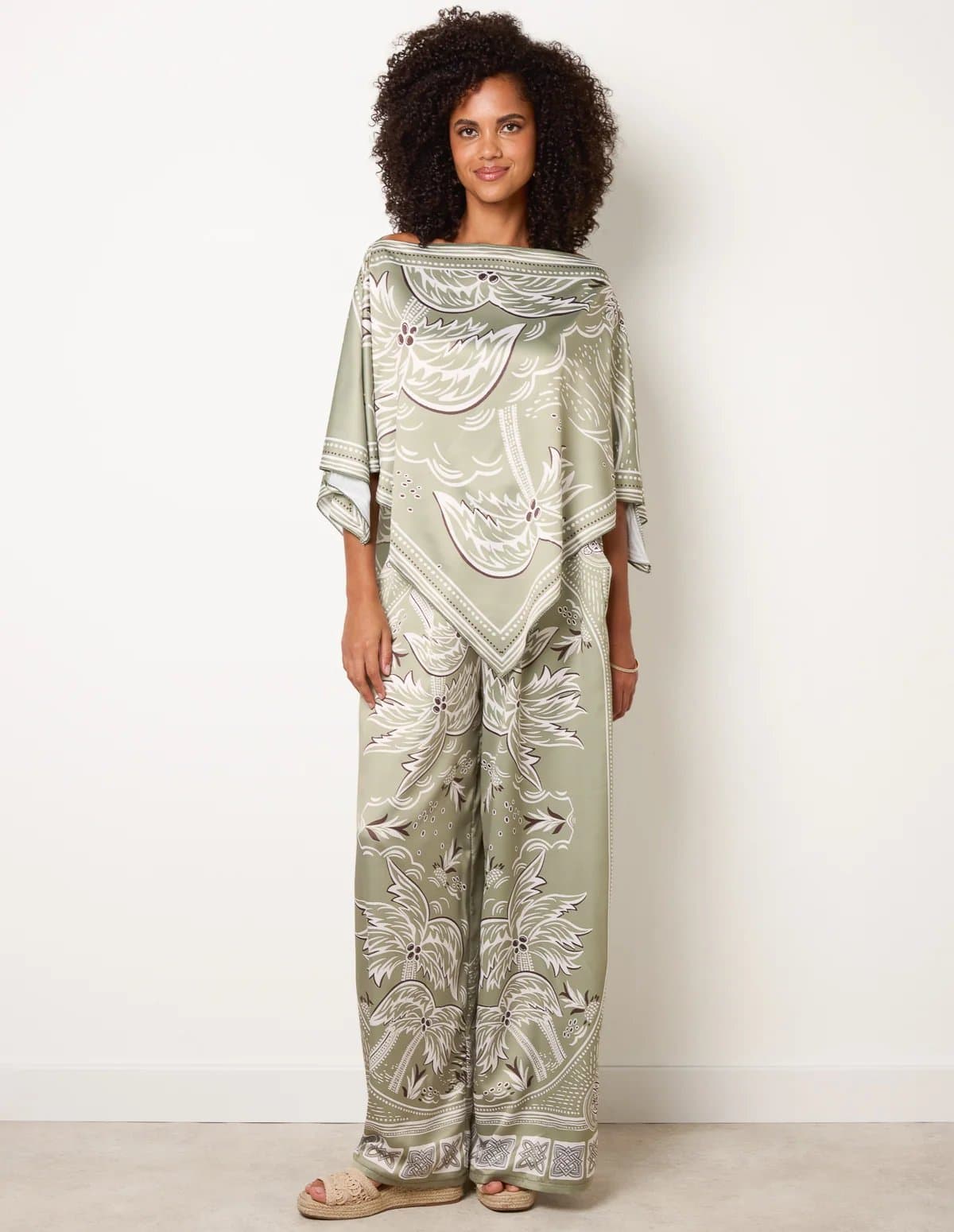 Blue Vanilla Scarf Print Trouser Set