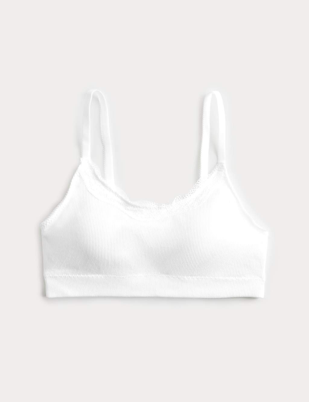 Marks & Spencer M&S Jasmine Lace Non Wired Seamfree Crop Top White - 2