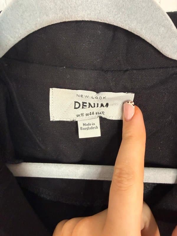 New Look New Look Denim Black Utility Shirt Dress UK 16