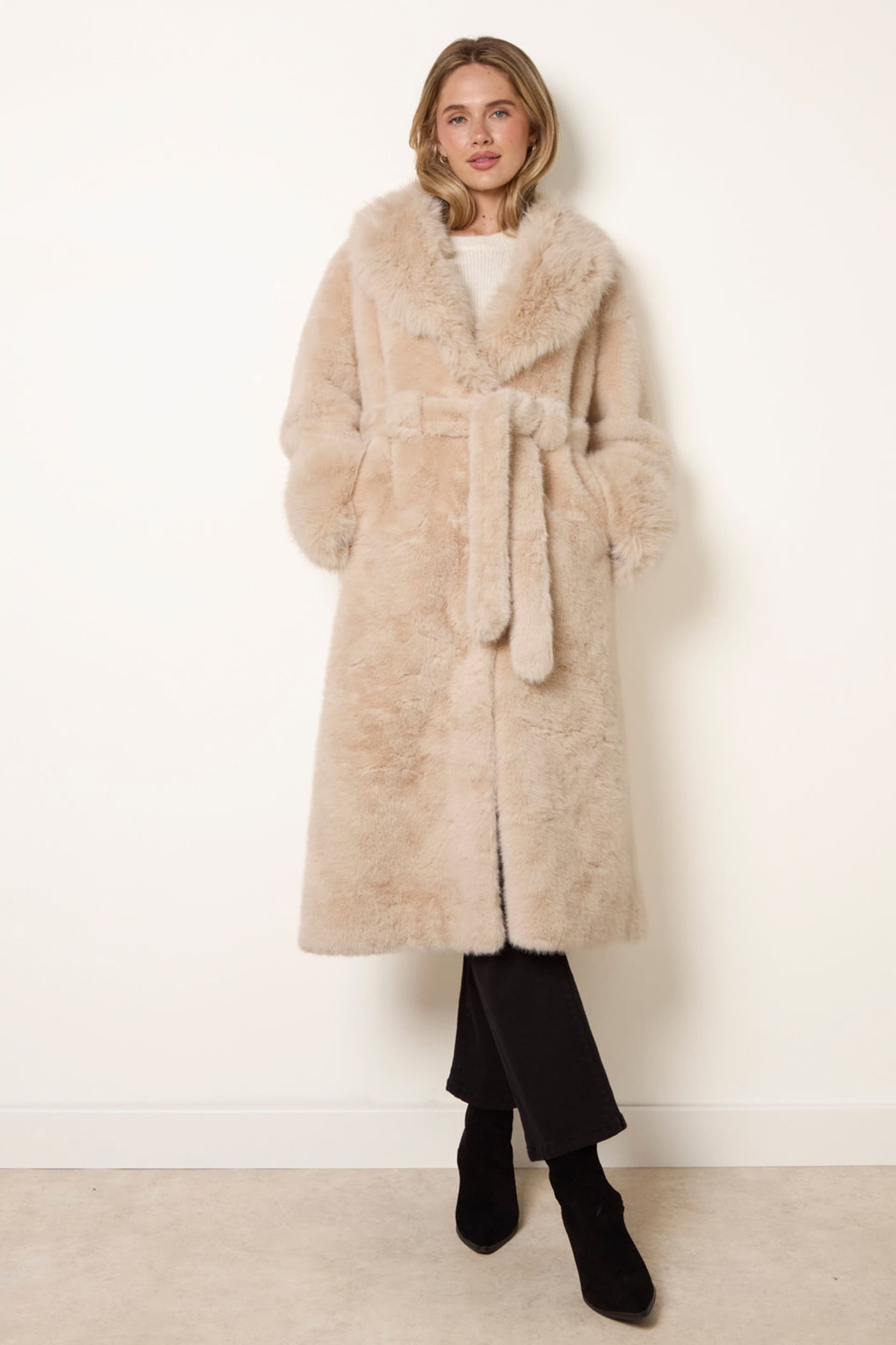 Blue Vanilla Blue Vanilla Women's Beige Long Sleeve Button Up Collar Coat