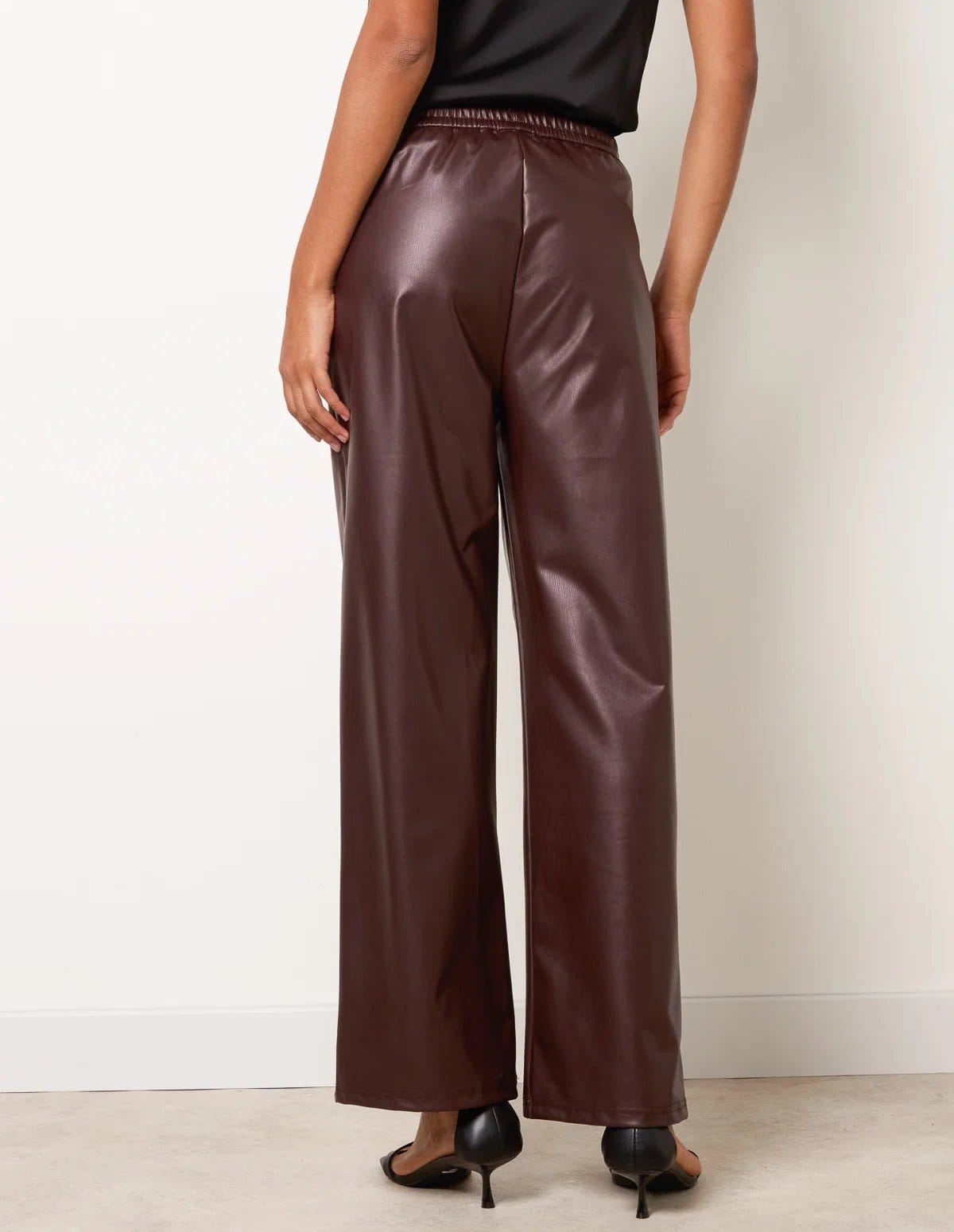 Blue Vanilla PU Wide Leg Trousers - 4