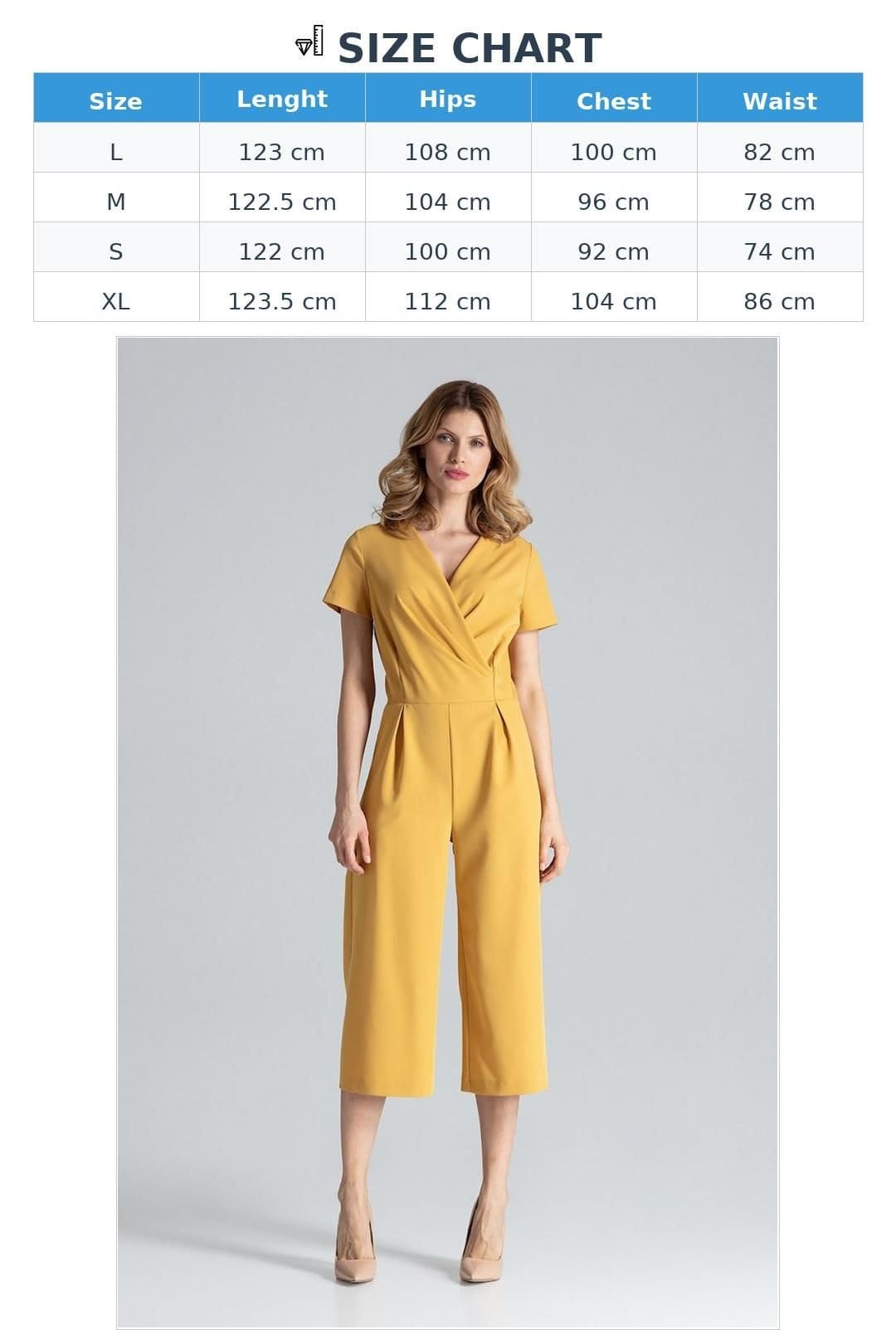 Love Lace Love Lace Women's Short Sleeve Envelope Jumpsuit Wide Leg Zip in Yellow - 4