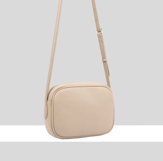 Paul Costelloe Paul Costelloe Women's Sazava Leather Cross Body Bag in Beige - 2
