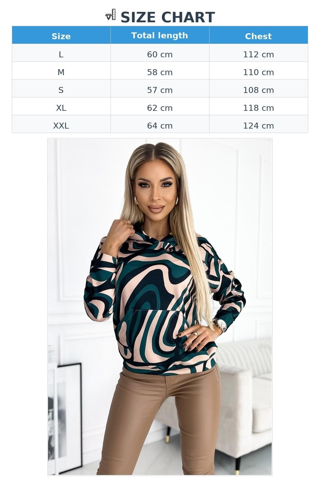 Love Lace Love Lace Women's Wave Kangaroo Hoodie Sweatshirt in Beige - 4
