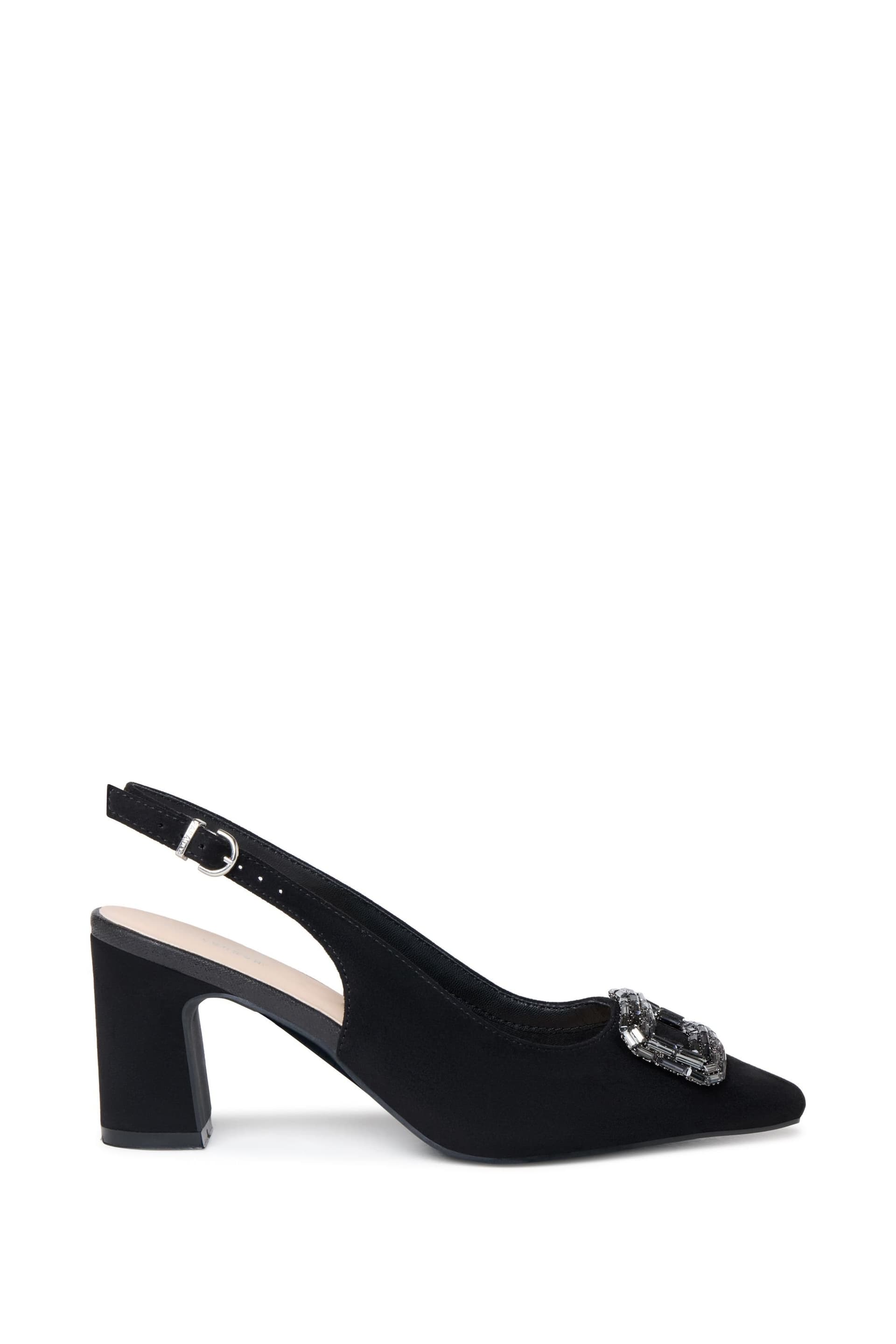 Paradox London Paradox London Women's Gabriella' Wide Fit Block Heel Slingback Shoes in Black