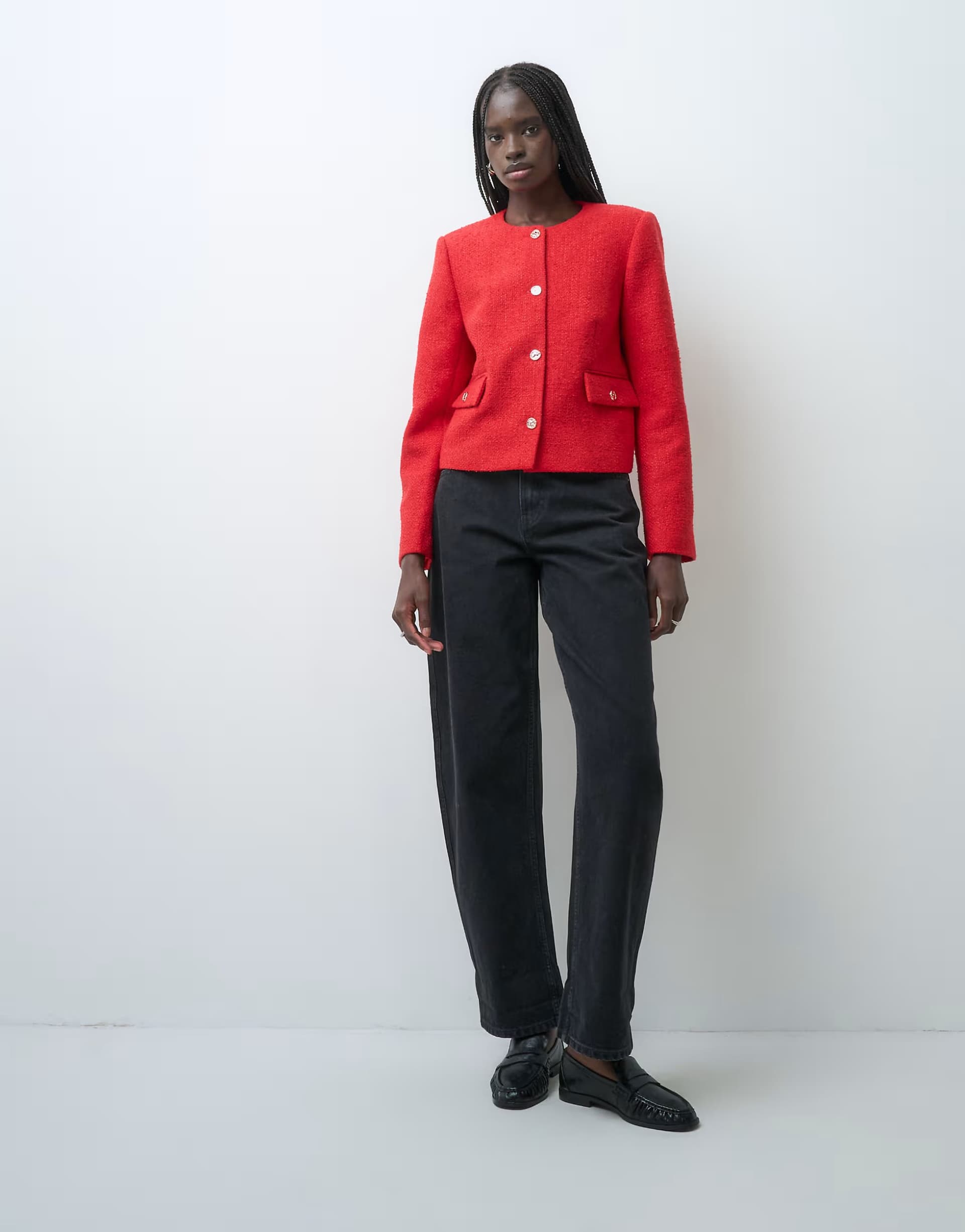 ASOS ASOS DESIGN Tailored boucle jacket in red