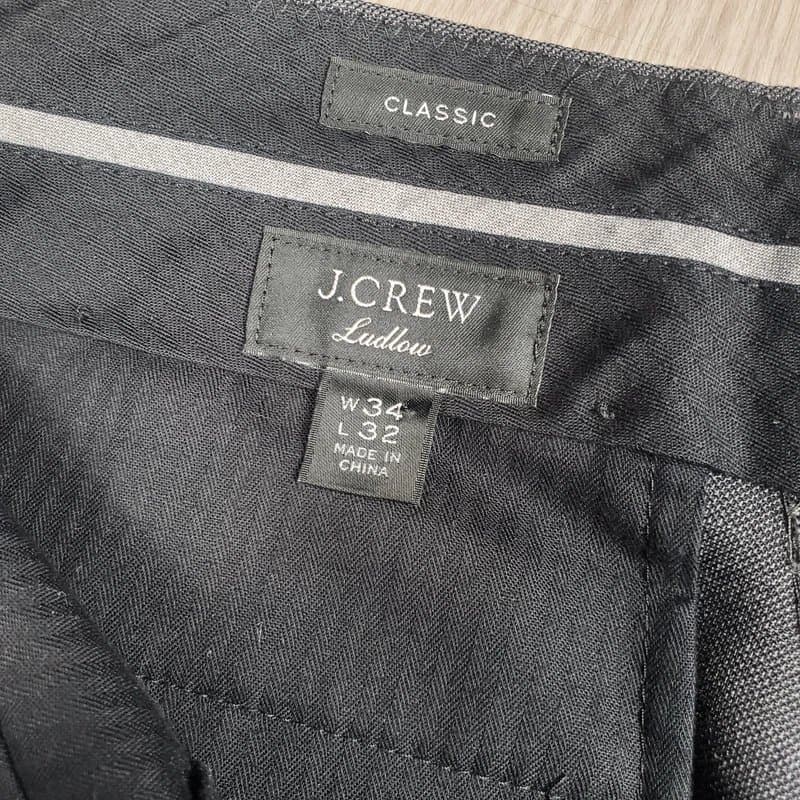 J.Crew J.Crew Ludlow Tollegno 1900 Italian Wool Dress Pants Gray Men's 34x32