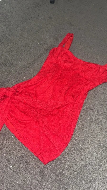 Quiz Red lace corset detail dress - 1