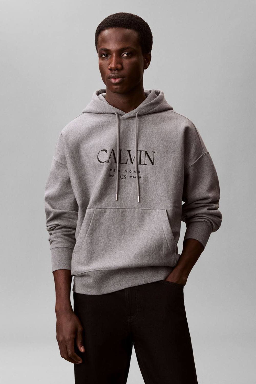 Calvin Klein Calvin Klein Men's LS Premium Fleece Calvin Graphic Med Grey Htr - 2