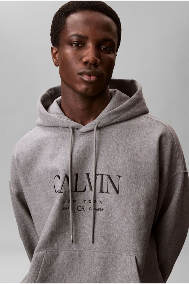 Calvin Klein Calvin Klein Men's LS Premium Fleece Calvin Graphic Med Grey Htr - 2