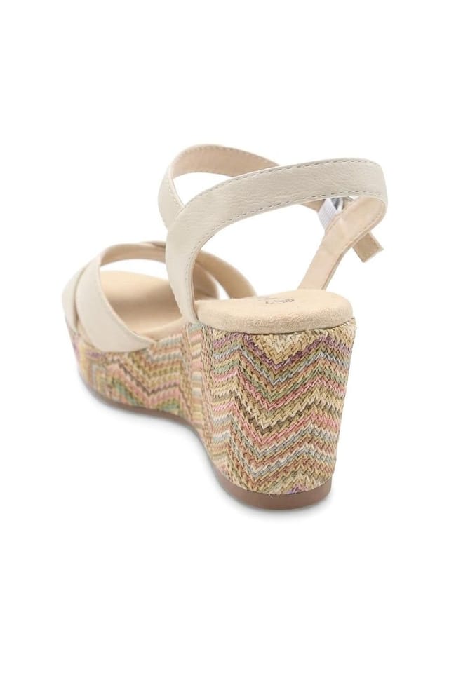 Bellissimo Bellissimo Women's Buckle Fasten Wedge Espadrilles in White - 3
