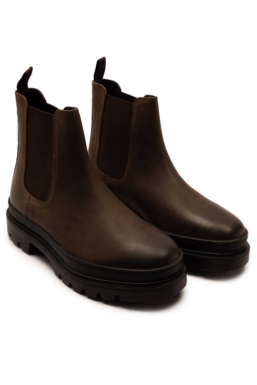 Off the Hook Off the Hook Men's Harrison Leather Chelsea Boots in Dark Brown - 2