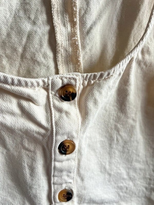 ASOS Design Cream Cropped Sleeveless Denim Top