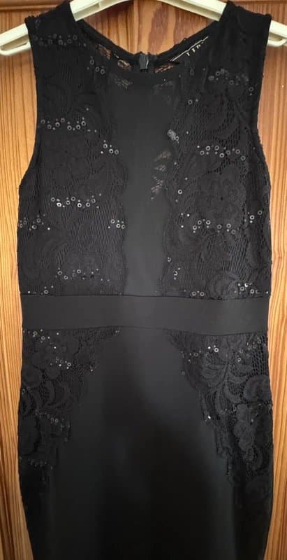 LIPSY LONDON Lipsy London Black Embellished Maxi Dress – Size 10 – RRP £100