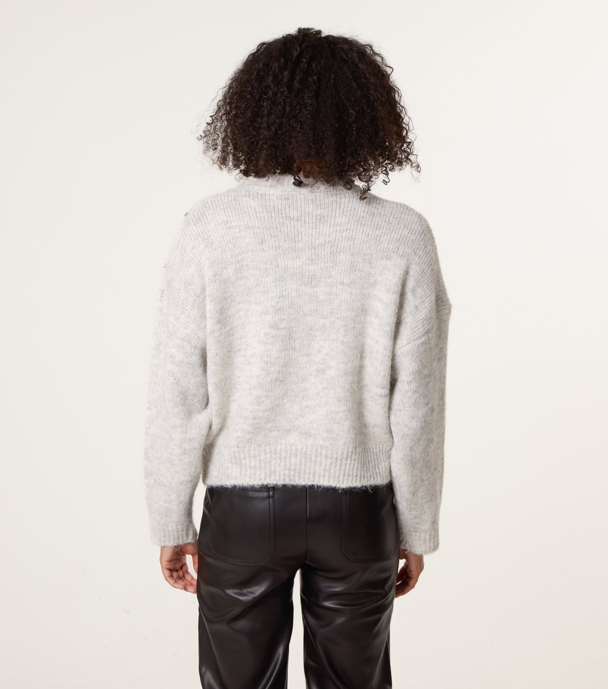 Blue Vanilla Women's Grey Diamante Jumper Blue Vanilla New Look - 4