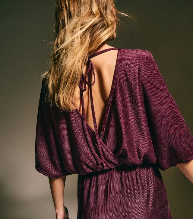 New Look Women's Dark Purple Plisse Batwing Midaxi Dress New Look - 2