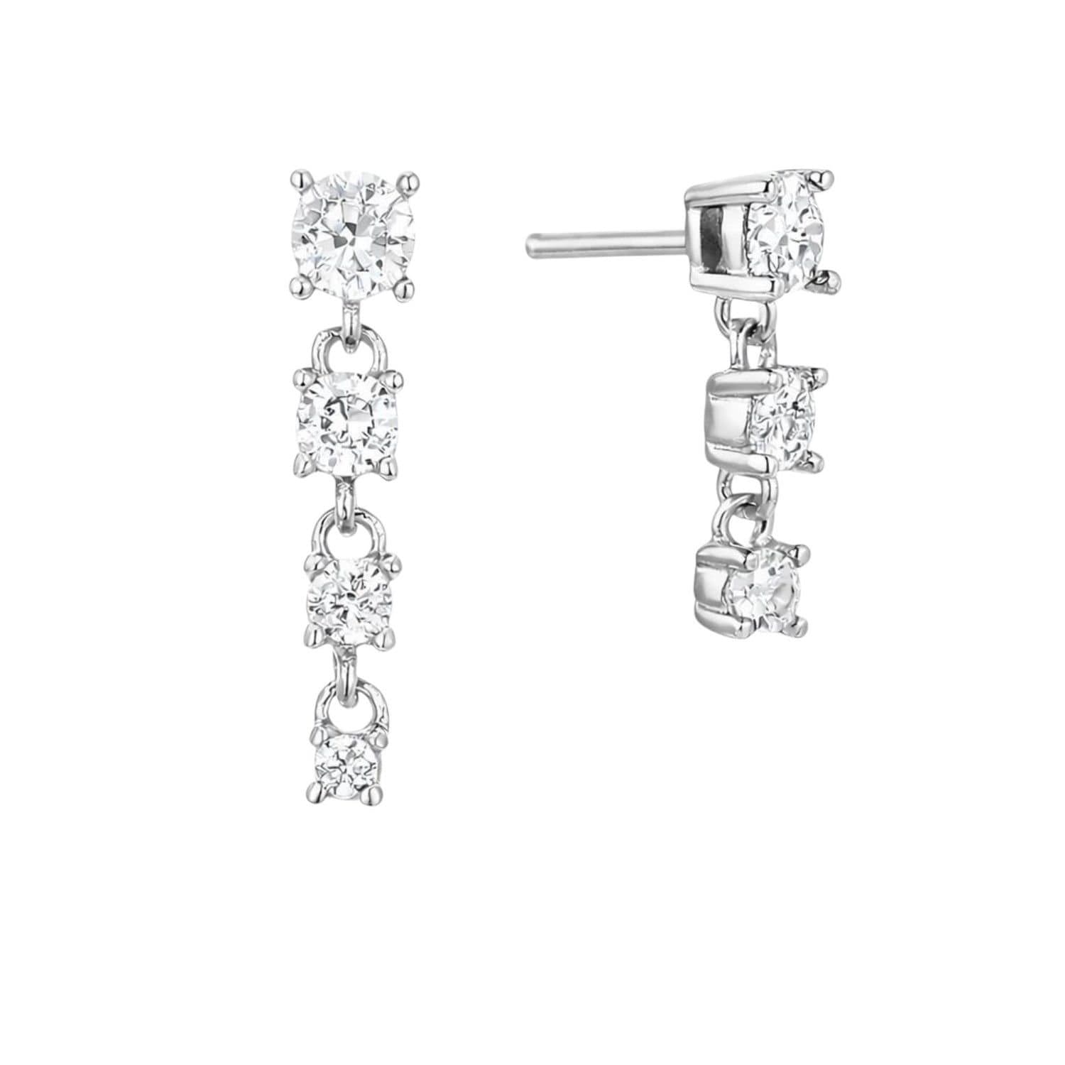 Gold Trip Gold Trip Women's Crystal Gemstone Asymmetric Earrings in Silver