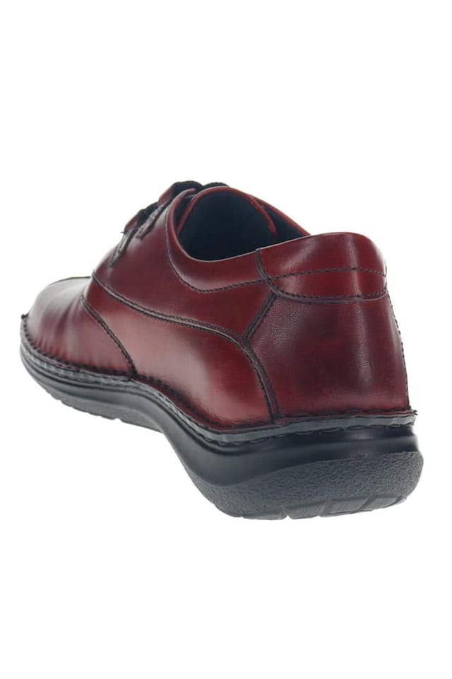 Pavers Pavers Men's Leather Lace-Up Shoes in Burgundy - 3