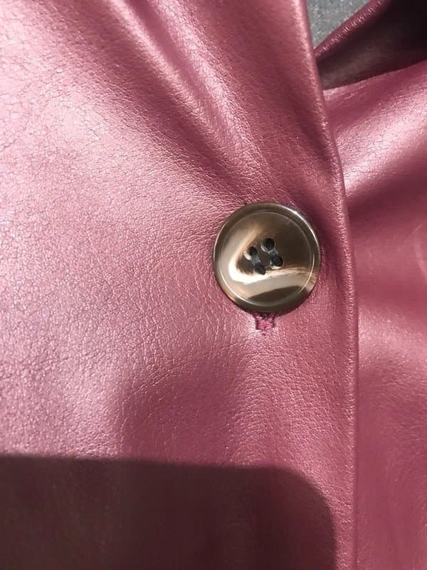 ASOS ASOS Burgundy Faux Leather Button-Down Dress