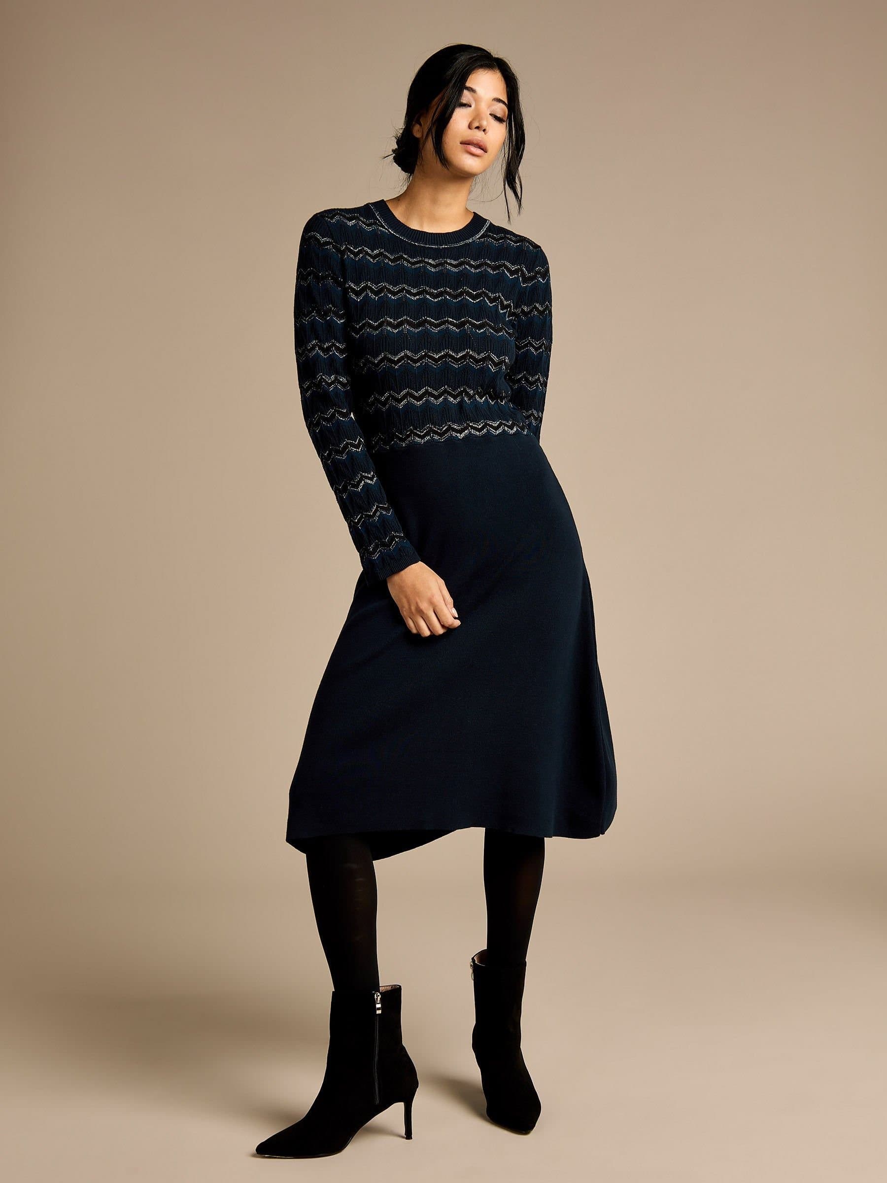 GWD by GEORGE W. DAVIES GWD by GEORGE W. DAVIES Women's GWD Mia Navy Knitted Midi Dress
