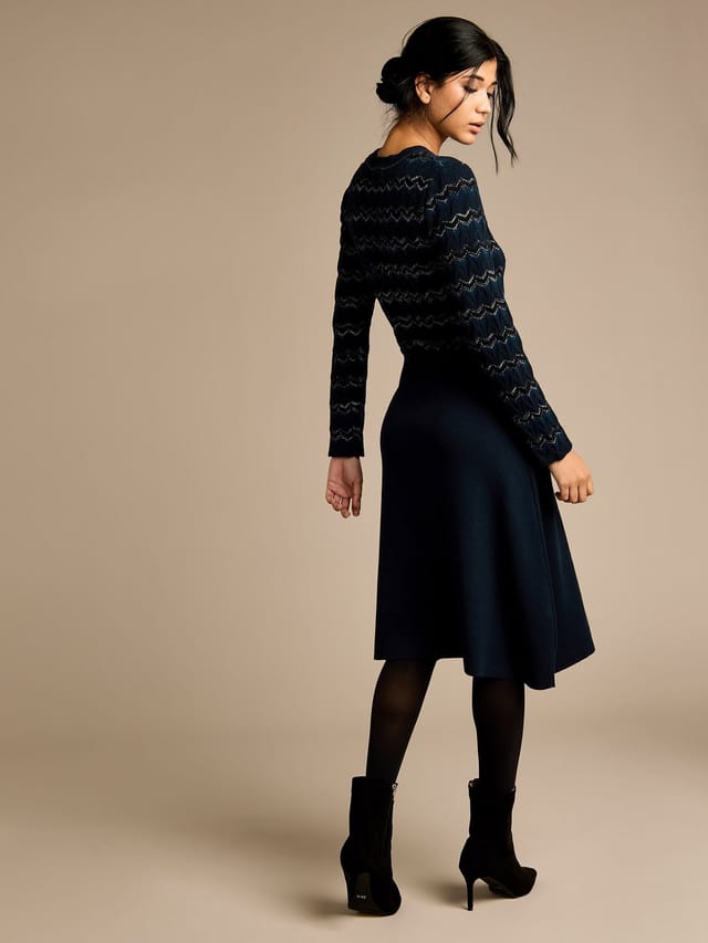 GWD by GEORGE W. DAVIES GWD by GEORGE W. DAVIES Women's GWD Mia Navy Knitted Midi Dress - 2