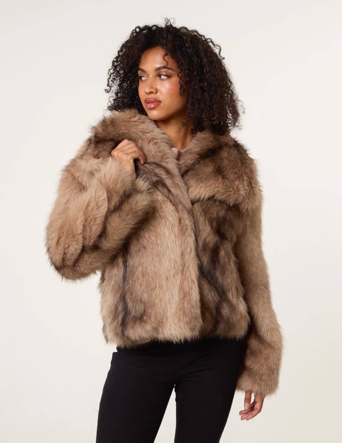 Blue Vanilla Faux Fur Coat