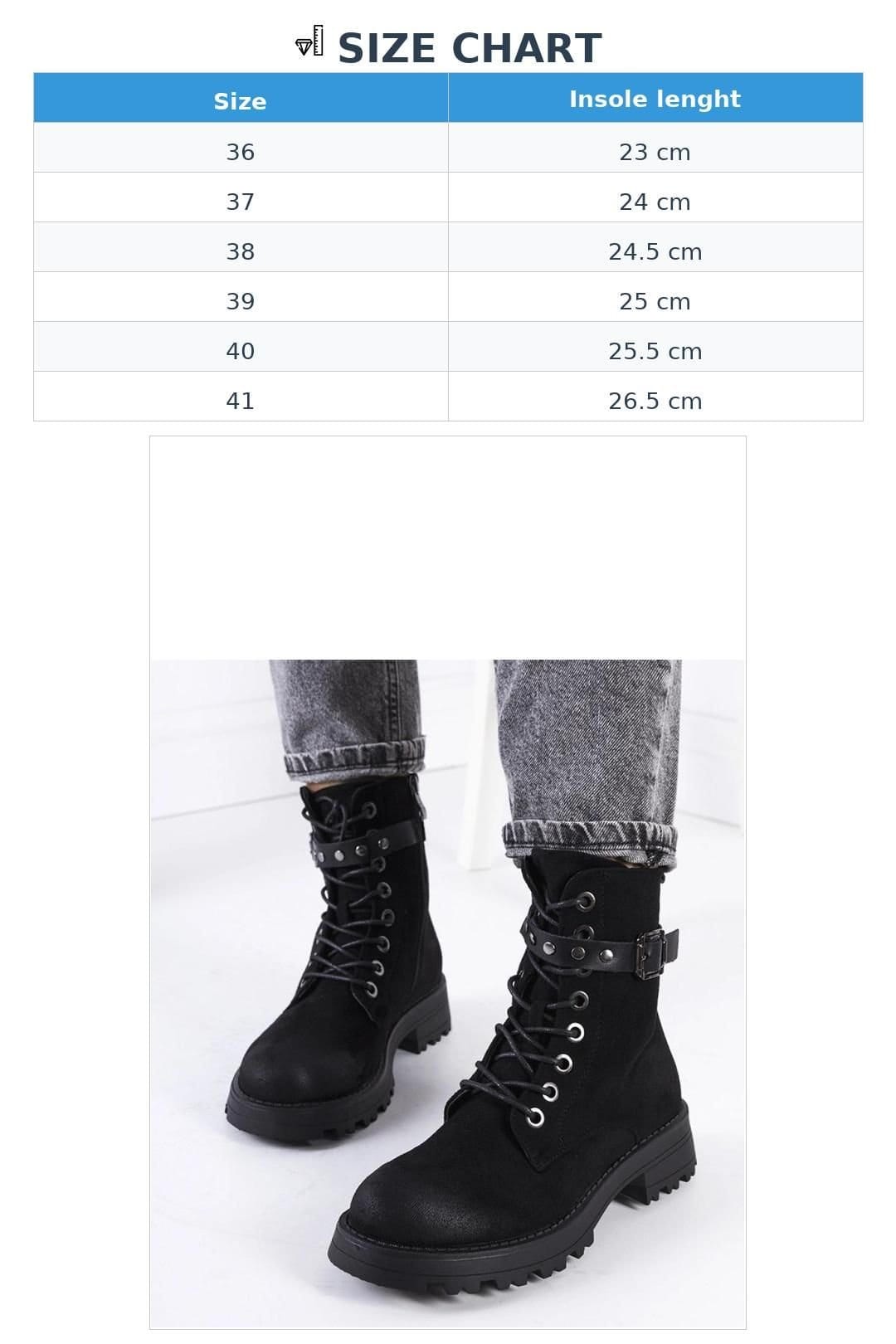 Love Lace Love Lace Women's Lace Up Ankle Boots with Side Zip Suede Feel & Silver Buckle in Black - 4