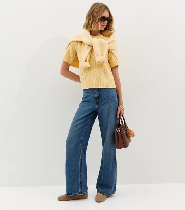 New Look Women's Light Yellow Cable Knit Top New Look - 3