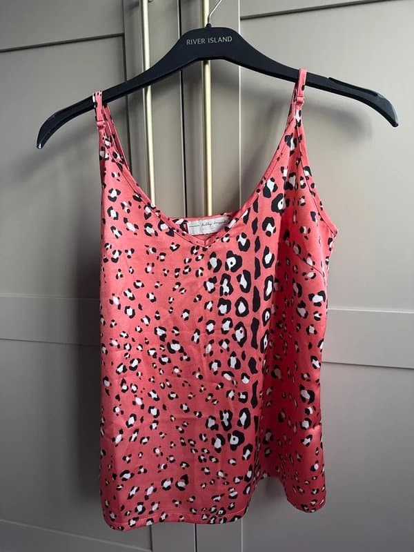 Never Fully Dressed Never fully dressed silk vest top size 10 pink leopard print