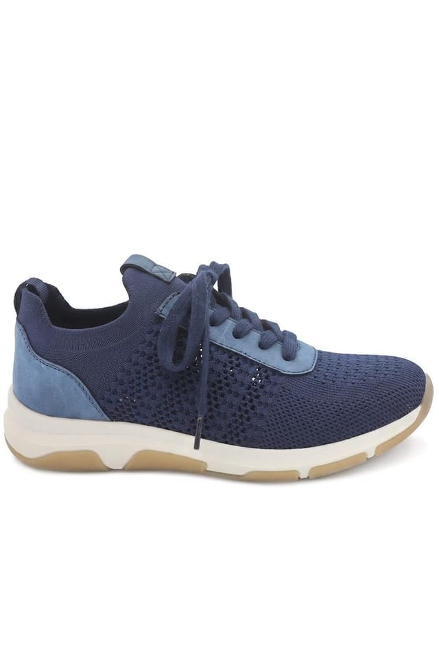 Pavers Pavers Women's Breathable Lace Up Sporty Trainers in Navy - 2