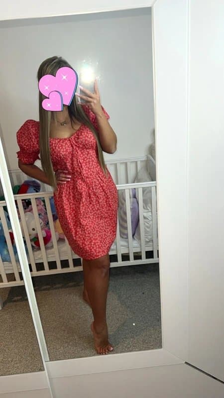 New Look Red floral print tie front mini dress