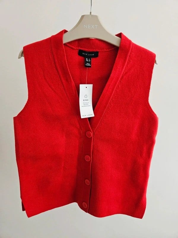 New Look New look red knitted waistcoat uk6 - 1