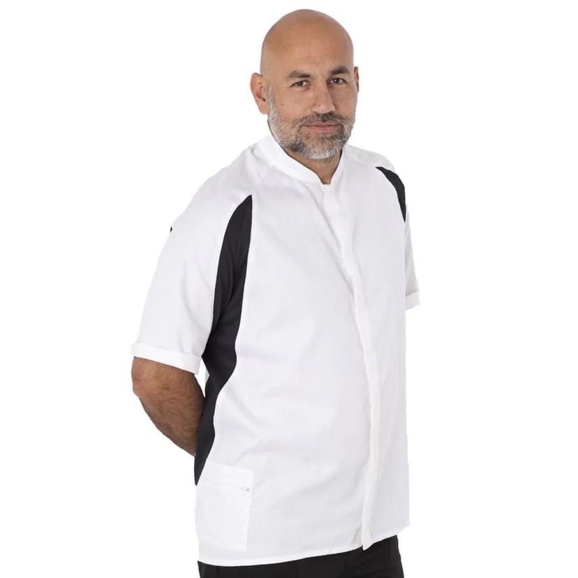 Le Chef Le Chef Men's Single-Breasted Chef Jacket in White - 1