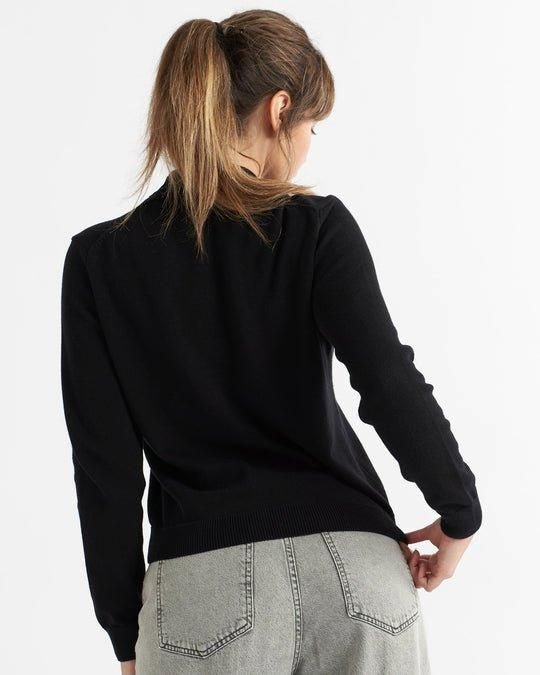 Alse Studio Alse Studio Women's Premium Quality 100% Cotton Turtle Neck Long Sleeve Jumper in Black - 4