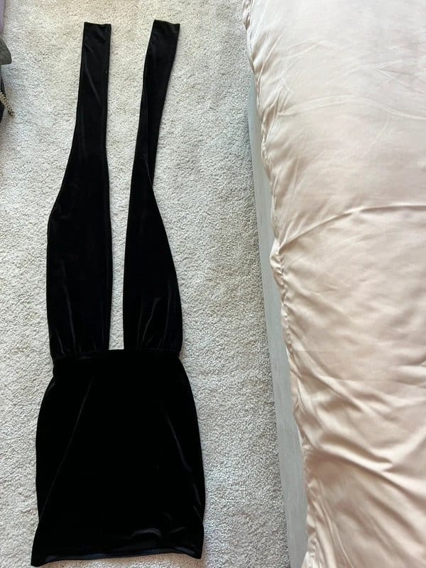 ASOS Design Black Velvet Mini Dress