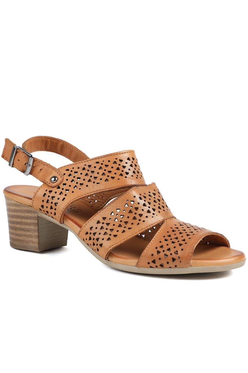 Pavers Pavers Tan Leather Sandals for Women