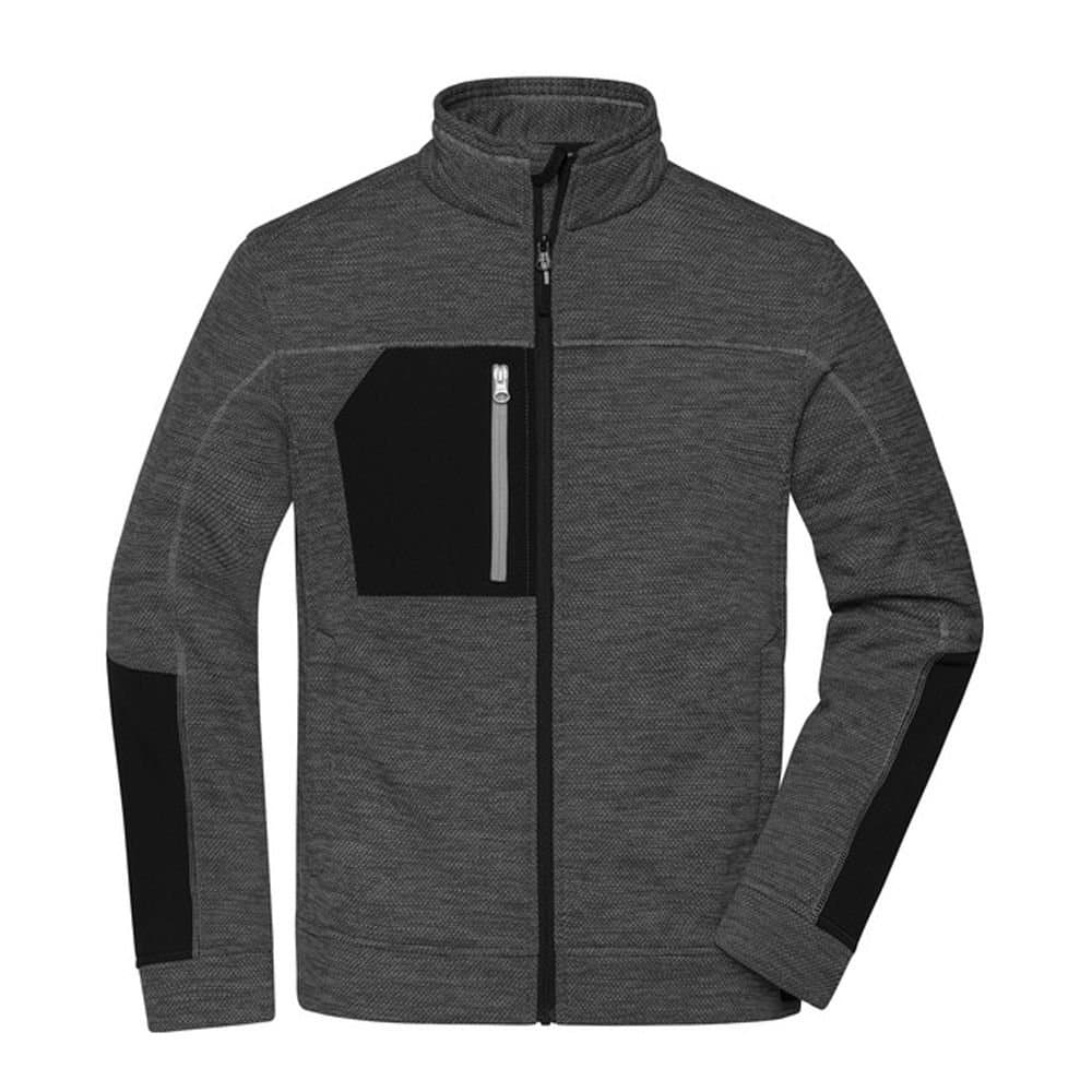 James and Nicholson James and Nicholson Men's Structured Fleece Jacket in Dark Grey