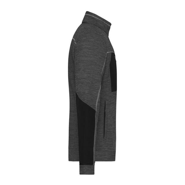 James and Nicholson James and Nicholson Men's Structured Fleece Jacket in Dark Grey - 3