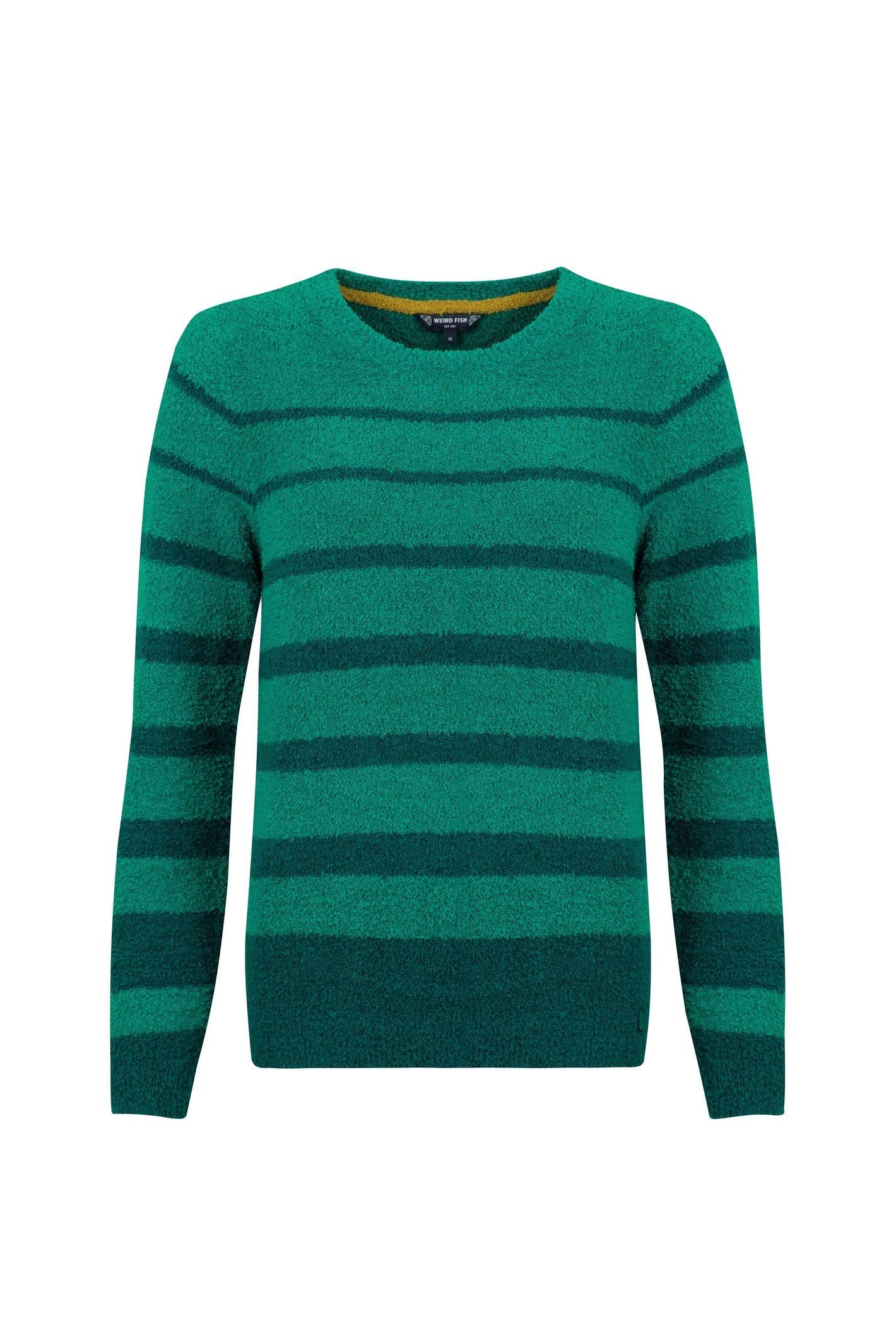 Weird Fish Weird Fish Women's Wanda Cosy Knit Stripe Jumper in Green - 2