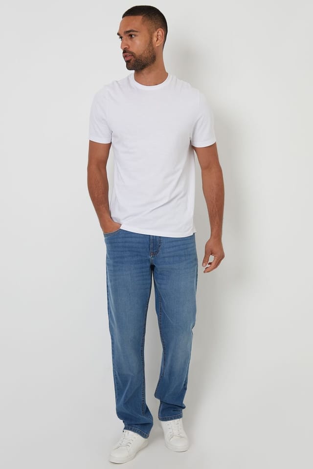 Threadbare Threadbare Men's 'Canterbury' Straight Fit Jeans With Stretch in Pale Blue - 3
