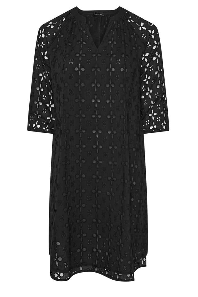 Evans Evans Women's Broderie Swing Dress in Black - 2