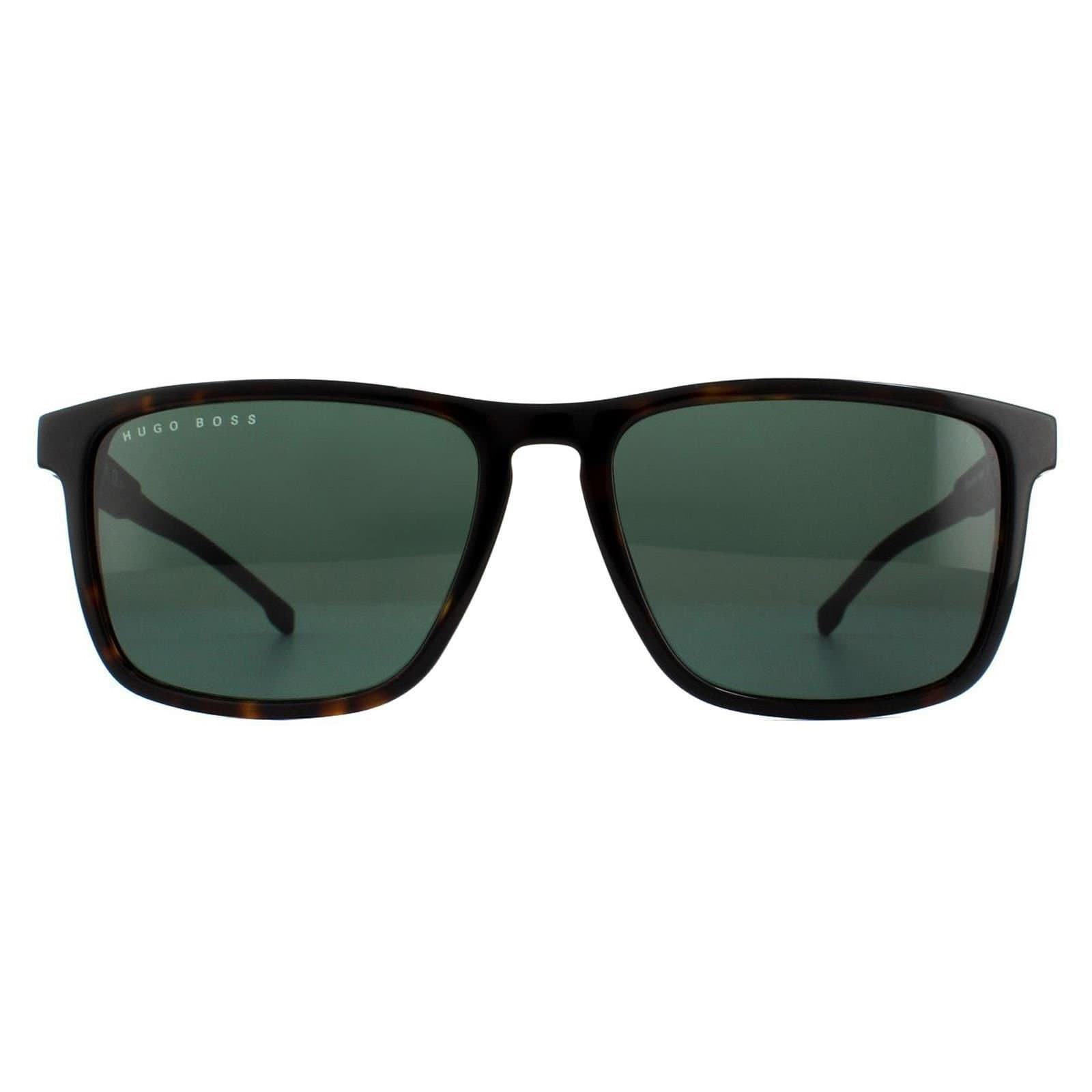 Hugo Boss Hugo Boss Men's Square Dark Havana Green Sunglasses in Brown
