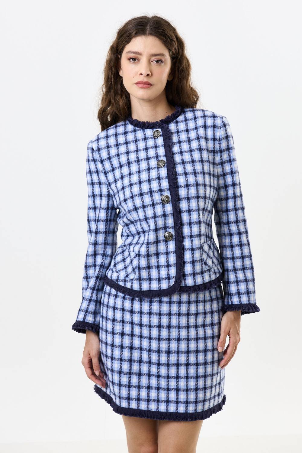 Louche Louche Women's Amora Spring Tweed Fringe Trim Jacket - 3