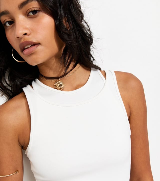 New Look Women's White Layered Racerback Vest New Look - 3